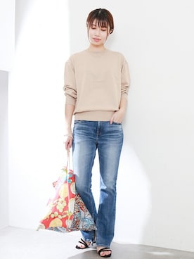 「コットンニット」｜yukimiさん（レディース・160cm）の春コーディネート