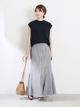 「クルーネックニット」｜yukimiさん（レディース・160cm）の夏コーディネート