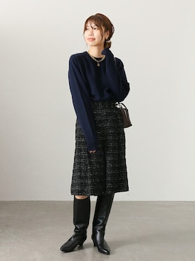 「キュロット」｜「アイテム（アクセサリー）」を使った、yukimiさん（レディース・160cm）の秋コーディネート
