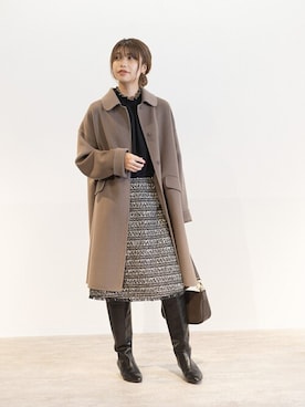 「La TOTALITE（ラトータリテ）のアイテム（ステンカラーコート）」を使った、yukimiさん（レディース・160cm）の秋コーディネート