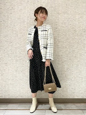 「La TOTALITE（ラトータリテ）のアイテム（ノーカラージャケット）」を使った、yukimiさん（レディース・160cm）の秋コーディネート