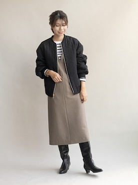 「La TOTALITE（ラトータリテ）のアイテム（ブルゾン）」を使った、yukimiさん（レディース・160cm）の冬コーディネート