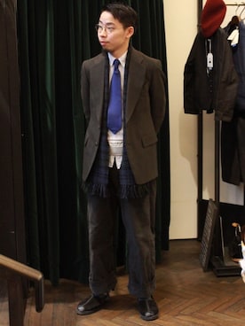 「m's braque（エムズブラック）のアイテム」を使った、Makiyaさん（メンズ・175cm）の冬コーディネート