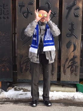 「Gosha Rubchinskiy（ゴーシャラブチンスキー）のアイテム」を使った、Makiyaさん（メンズ・175cm）の春コーディネート