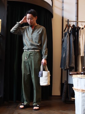 「NE QUITTEZ PAS!（ヌキテパ）のアイテム」を使った、Makiyaさん（メンズ・175cm）の春コーディネート