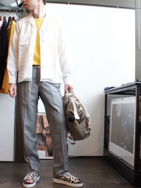 「anello（アネロ）のアイテム」を使った、Makiyaさん（メンズ・175cm）の夏コーディネート
