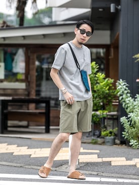 「anello（アネロ）のアイテム」を使った、Makiyaさん（メンズ・175cm）の夏コーディネート