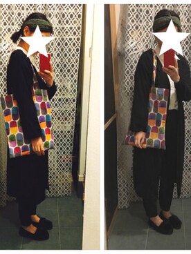 「GU（ジーユー）のアイテム（ワンピース、ブラック系）」を使った、tomokoさん（レディース・164cm）の春コーディネート