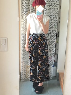 「GU（ジーユー）のアイテム（その他パンツ、ブラック系）」を使った、tomokoさん（レディース・164cm）の秋コーディネート