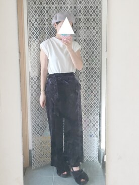 「GU（ジーユー）のアイテム（パンツ、ブルー系）」を使った、tomokoさん（レディース・164cm）の秋コーディネート