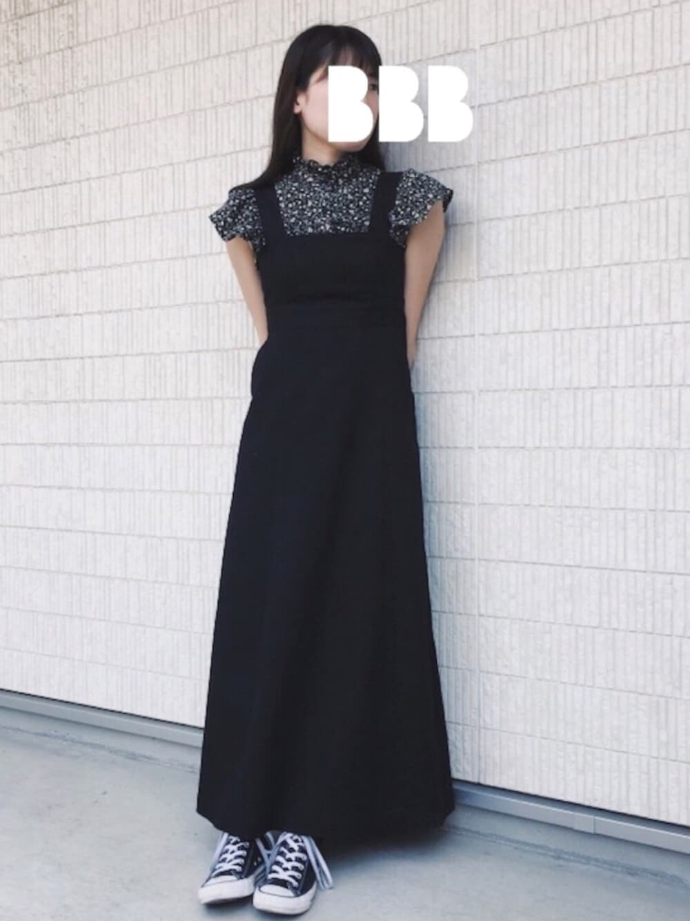 CLANE 取り出さ クロスデザイン ジャンパー スカート 1 ブラック クラネ 