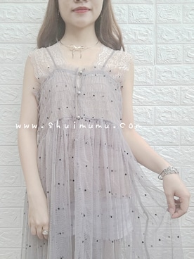「盐系风格」｜「アイテム（ワンピース/ドレス）」を使った、shuimumuさん（レディース・145cm）の夏コーディネート