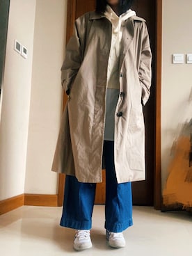 「kutir（クティール）のアイテム（トレンチコート）」を使った、akarinkgsさん（レディース・158cm）の春コーディネート