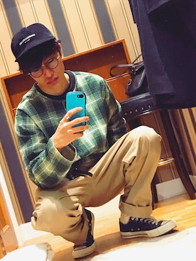 「is-ness（イズネス）のアイテム（チノパンツ）」を使った、Ryuさん（メンズ・179cm）の冬コーディネート