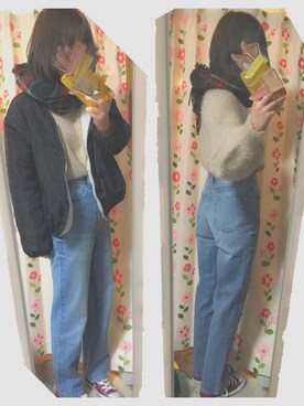 「VENCEEXCHANGE（ヴァンスエクスチェンジ）のアイテム（ブルゾン）」を使った、saranさん（レディース・160cm）の冬コーディネート