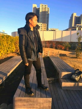 「Dr. Martens（ドクターマーチン）のDr.Martens (ドクターマーチン)/1461 3EYE GIBSON SHOES（その他シューズ）」を使った、otkfmtさん（メンズ・168cm）の冬コーディネート