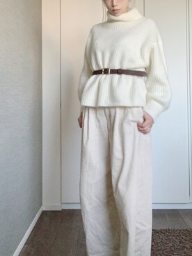 「コードュロイパンツ」｜hrmさん（レディース・157cm）の冬コーディネート