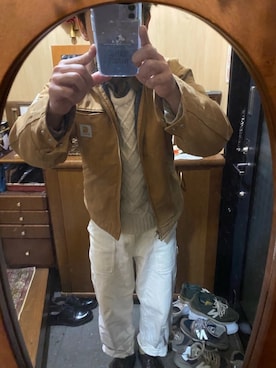 「USEDo（ユーズド）のアイテム（トップス）」を使った、moss【相互フォローもします】さん（メンズ・175cm）の春コーディネート