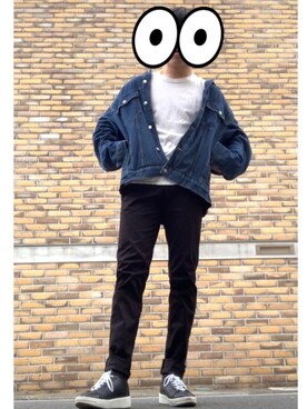 「いいね返し」｜「アイテム（デニムジャケット）」を使った、Yopiさん（メンズ・173cm）の春コーディネート