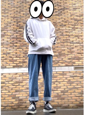 「KENZO」｜「アイテム（パーカー）」を使った、Yopiさん（メンズ・173cm）の春コーディネート