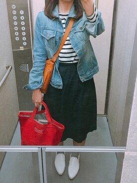 「PEAKS PEAK（ピークスピーク）のアイテム」を使った、きんめさん（レディース・163cm）の夏コーディネート