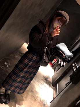 「買い物中」｜L……さん（レディース・165cm）の冬コーディネート