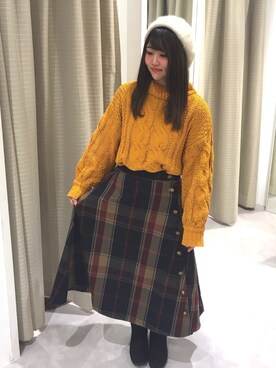 「RAY CASSIN（レイカズン）のアイテム（ハンチング/ベレー帽）」を使った、🌼すず🌼さん（レディース・152cm）の秋コーディネート