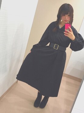 「a.g.plus（エージープラス）のアイテム（ワンピース/ドレス）」を使った、🌼すず🌼さん（レディース・152cm）の秋コーディネート