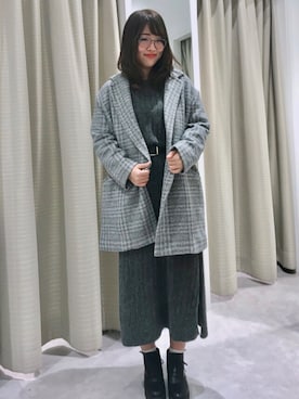 「RAY CASSIN（レイカズン）のアイテム（チェスターコート）」を使った、🌼すず🌼さん（レディース・152cm）の冬コーディネート