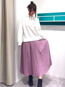 「frames RAY CASSIN（フレームスレイカズン）のアイテム（パーカー）」を使った、🌼すず🌼さん（レディース・152cm）の冬コーディネート