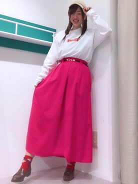 「RAY CASSIN（レイカズン）のアイテム（キャップ）」を使った、🌼すず🌼さん（レディース・152cm）の冬コーディネート