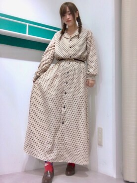 「frames RAY CASSIN（フレームスレイカズン）のアイテム（ワンピース/ドレス）」を使った、🌼すず🌼さん（レディース・152cm）の冬コーディネート