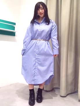 「RAY CASSIN（レイカズン）のアイテム（シャツワンピース）」を使った、🌼すず🌼さん（レディース・152cm）の春コーディネート