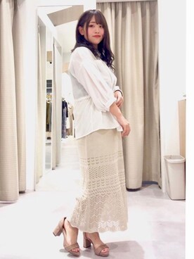 「透かし編みニット」｜🌼すず🌼さん（レディース・152cm）の春コーディネート