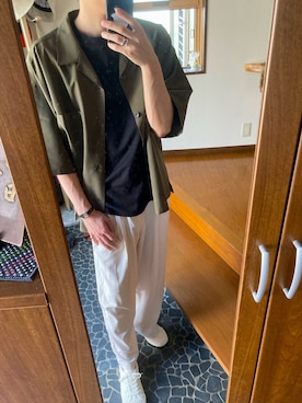 「Burner（バーナー）の【14 BURNER SELECT】925silver シルバーボリューム　 デザインリング　フリーサイズ（リング、シルバー系）」を使った、みずひとさん（メンズ・177cm）の夏コーディネート