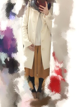 「カフェ」｜「アイテム（ダウンジャケット/コート）」を使った、まーぴ【相互フォロー】さん（レディース・160cm）の冬コーディネート