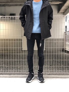 「レイヤードstyle」｜「アイテム（マウンテンパーカー）」を使った、にしゅーさん（メンズ・176cm）の冬コーディネート