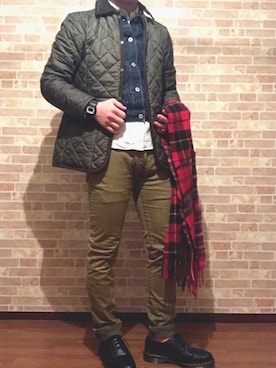 「LAVENHAM（ラベンハム）のアイテム（ブルゾン）」を使った、taigaさん（メンズ・171cm）の冬コーディネート