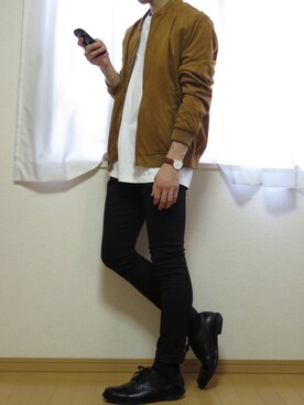 「Daniel Wellington」｜「アイテム（ブルゾン）」を使った、みっきーさん（メンズ・175cm）の秋コーディネート