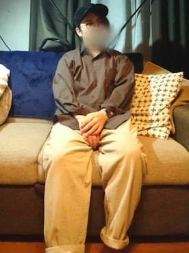 「Time is on（タイムイズオン）のアイテム（パンツ）」を使った、youさん（メンズ・162cm）の秋コーディネート