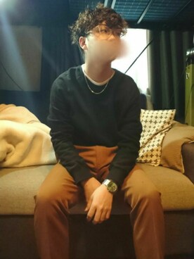 「Time is on（タイムイズオン）のアイテム（スウェット）」を使った、youさん（メンズ・162cm）の秋コーディネート