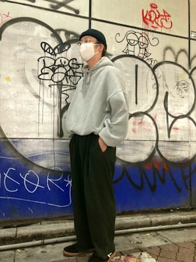 「Time is on（タイムイズオン）のアイテム（パンツ）」を使った、youさん（メンズ・162cm）の秋コーディネート