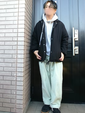 「Time is on（タイムイズオン）のアイテム（ジャケット/アウター）」を使った、youさん（メンズ・162cm）の冬コーディネート