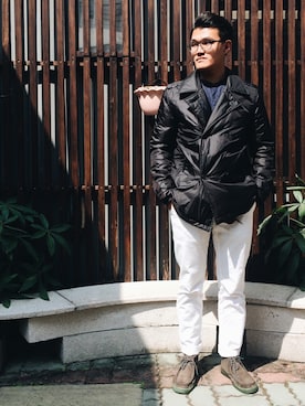 「Levi's（リーバイス）のアイテム（ダウンジャケット/コート）」を使った、Fanさん（メンズ・180cm）の冬コーディネート