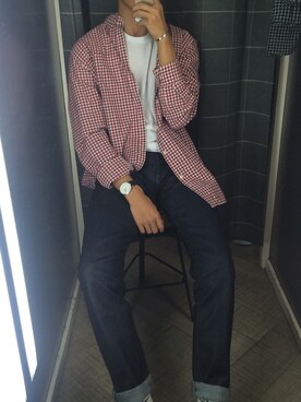 「PULL&BEAR（プルアンドベア）のアイテム（シャツ/ブラウス）」を使った、-wさん（メンズ・180cm）の冬コーディネート