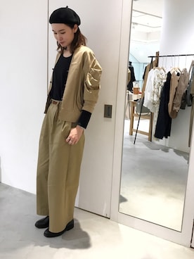 「note et silence （ノートエシロンス）のアイテム（チノパンツ）」を使った、もりしさん（レディース・167cm）の秋コーディネート