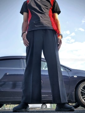 「DIESEL」｜「アイテム（スラックス）」を使った、けんさん（メンズ・170cm）の夏コーディネート