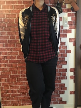 「RUDE GALLERY（ルードギャラリー）のアイテム（その他アウター）」を使った、みかリんさん（レディース・162cm）の秋コーディネート