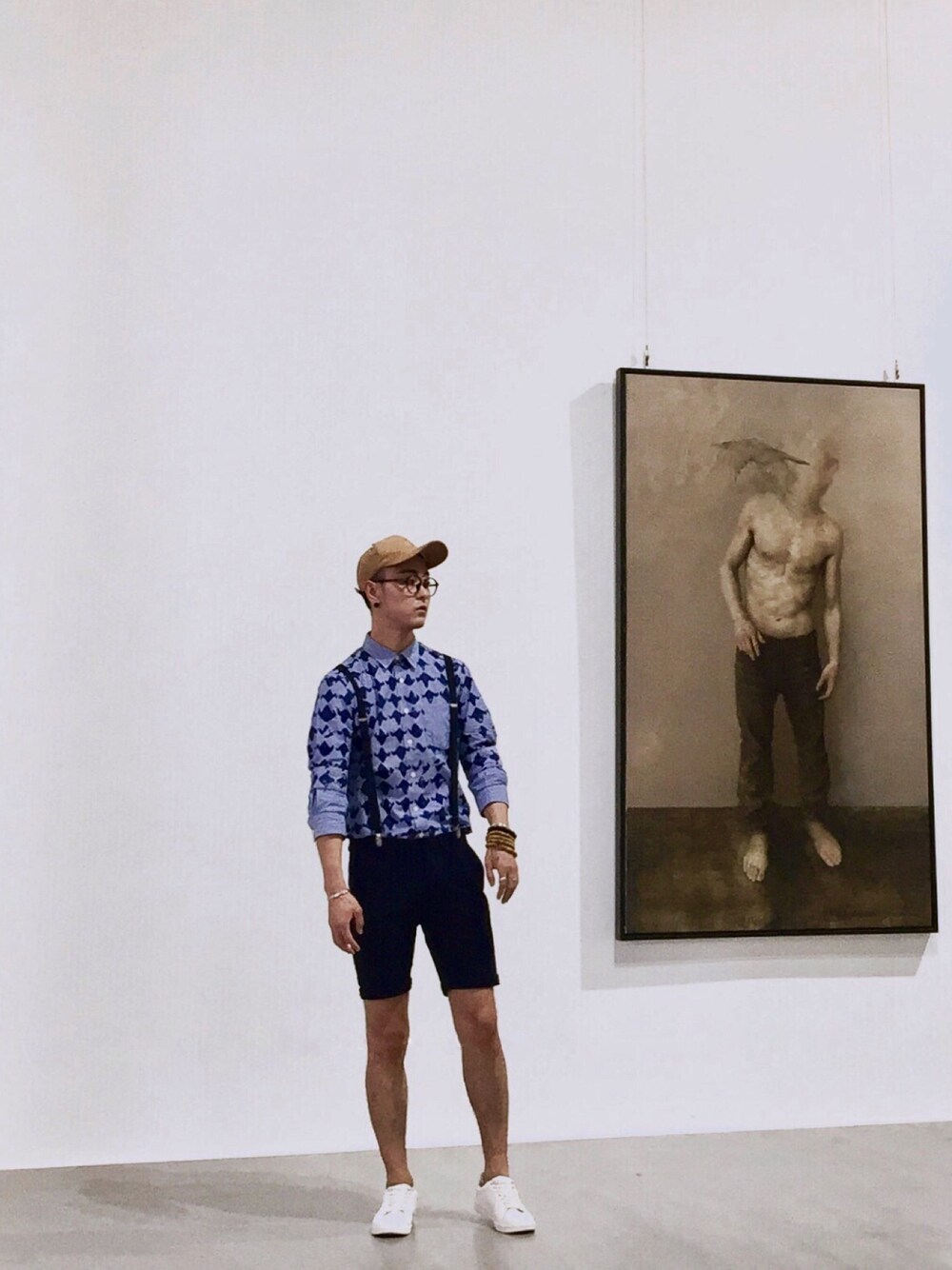 「ootd、男友风、休闲、美术馆、ZARA、男の子」｜「TRENDINAOのアイテム（シャツ/ブラウス、ブルー系）」を使った、犀牛さん（メンズ・175cm）の夏コーディネートの1枚目の写真