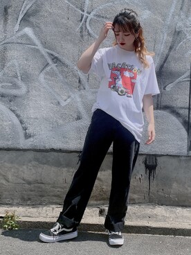 「WEGO（ウィゴー）のアイテム（デニムパンツ、ブラック系）」を使った、_aoiさん（レディース・152cm）の春コーディネート